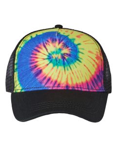 Read more about the article Colortone Tie-Dyed Trucker Cap with 5-Panels!